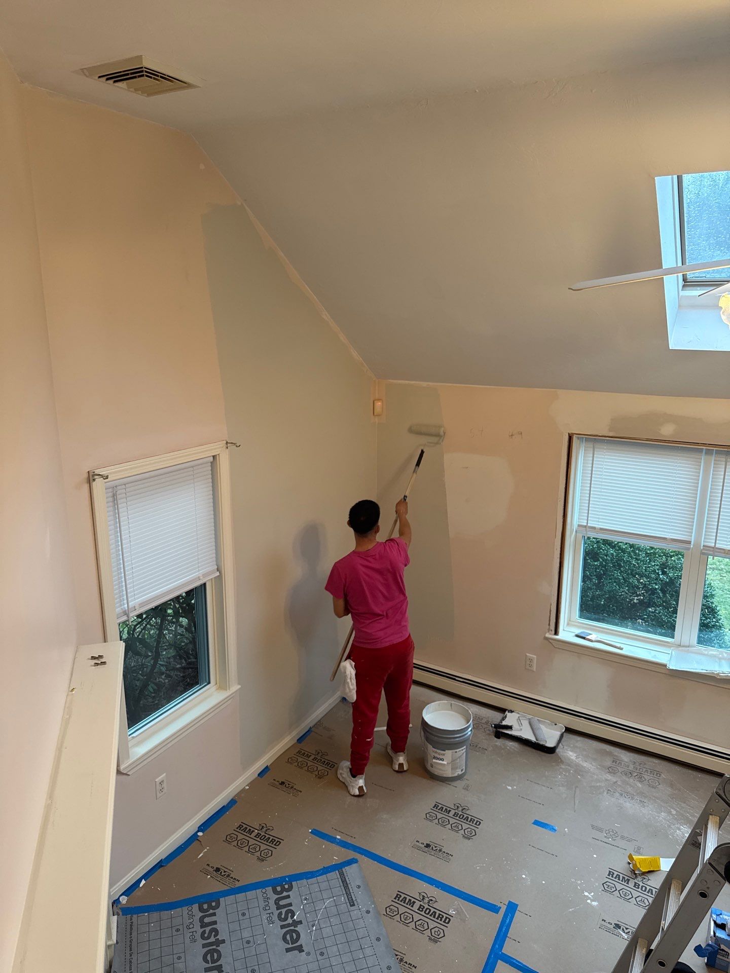 Worker painting